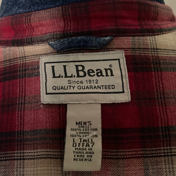 LL Bean Men’s Denim Jacket - size Large Tall - Picture 8 of 8